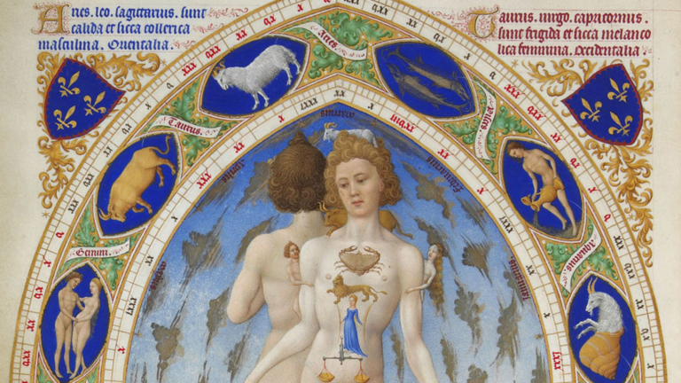 Der Tierkreiszeichen-Mann aus dem Stundenbuch des Herzogs von Berry